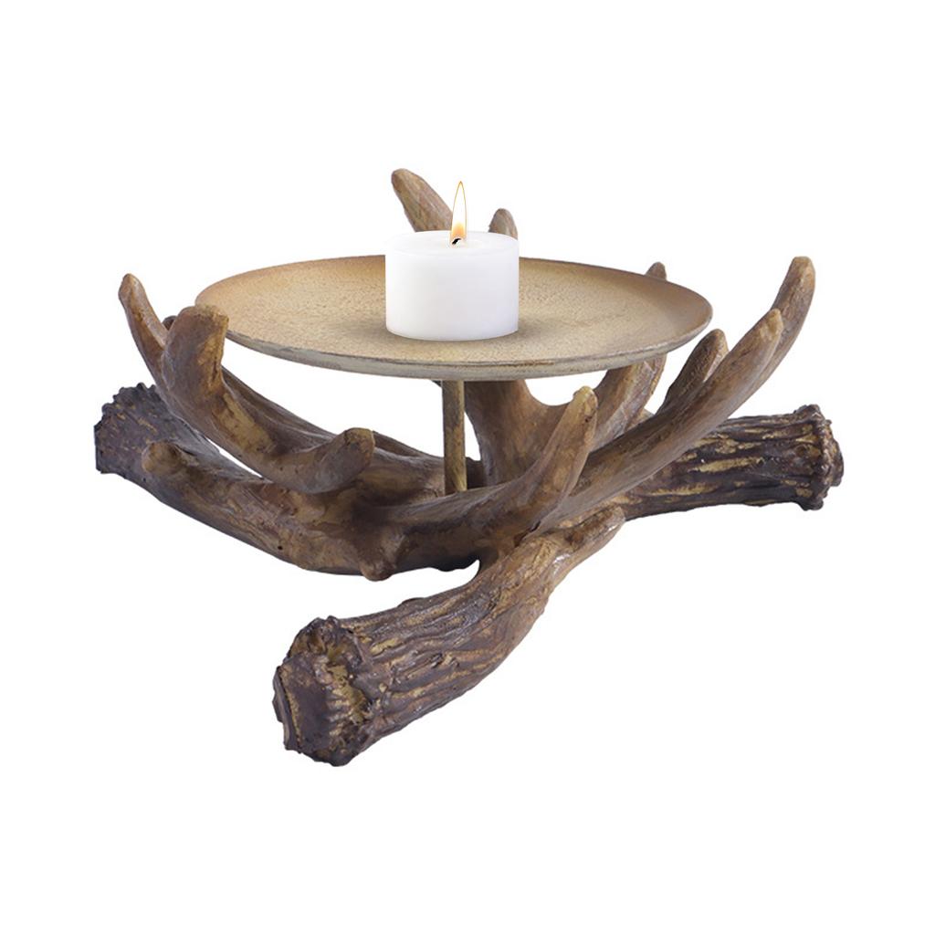 Deer Antler Candle Holder Resin Tabletop Decor Home Ornament for Anniversary Christmas Party Wedding Decoration Gift