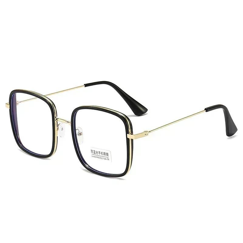 Woman Large Square Frame Glasses Ins Girl Fashion Transparent Reading Glass High-Definition Anti-Blue Light Computer Eyeglasses