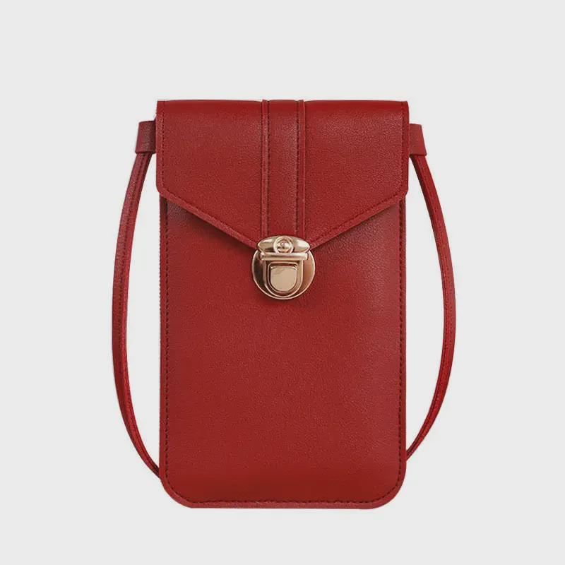 Trendige Crossbody-Touchscreen-Telefontasche und Retro-Geldbörse für Damen