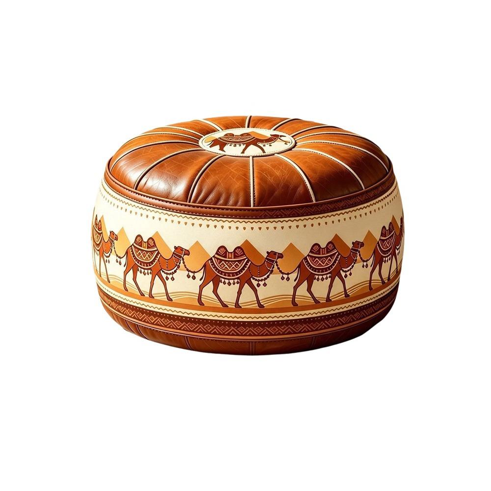 PU-Leder Boho-Stil Sitzkissenbezug Füllbares Design Aufbewahrung Beinbank Schlafzimmer