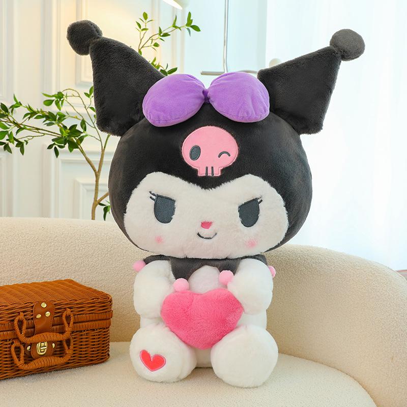 30/45/60Cm Sanrio Hearts Series Plushies Toys Kuromi Cinnamonroll Stuffed Plush Dolls Cute Soft Plushy Christmas Gifts For Girl
