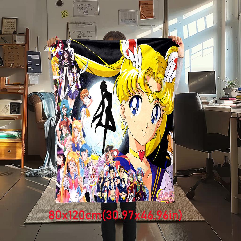 Japanese anime cute cartoon theme Sailor Moon Tsukino Usagi blanket suitable for home beds, sofa covers, office nap, outdoor warm blankets O6