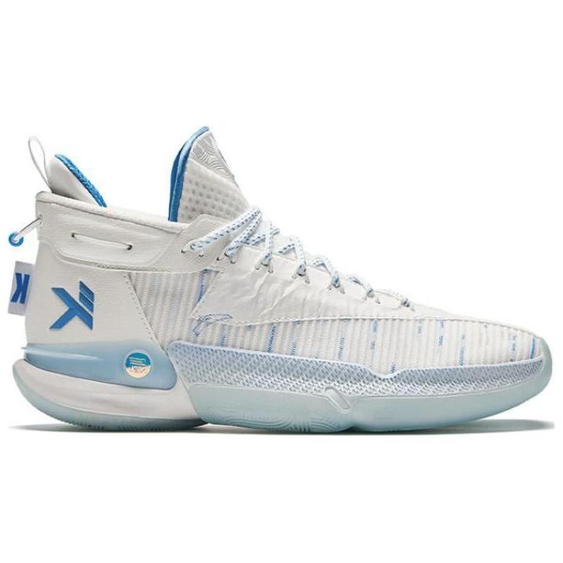 Anta KT9 Cushioning, Wear Resistant Low Top Basketball Shoes Men's White Blue Sneakers 112421101-2