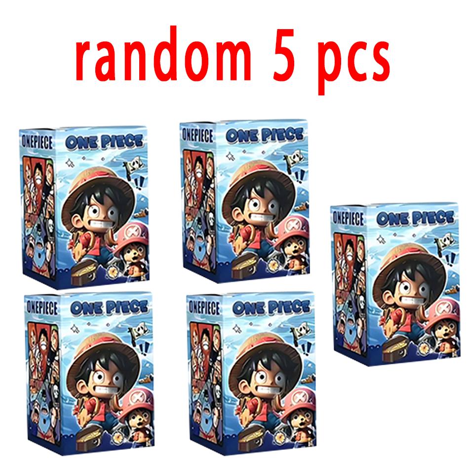 One Piece blind box 1-8pcs Anime Ship Figure Luffy Model Toy kawayi Mini Boat Pirate Ship Navy Going Merry Boat  Assembled Model