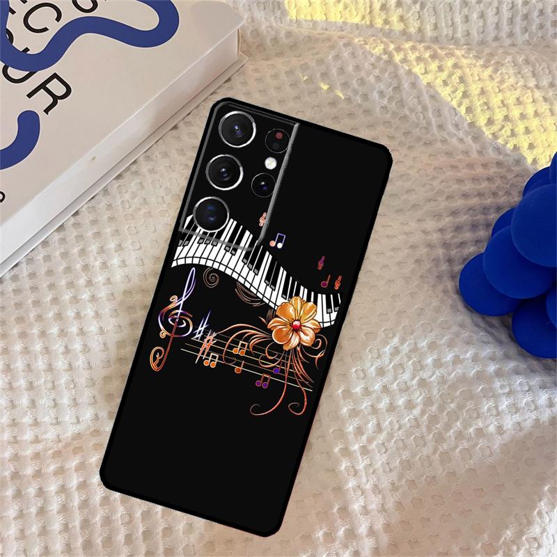 Piano Keys Musical Phone Case For Samsung Galaxy S25 S24 Ultra S9 S10 S20 S22 S21 Plus S23 FE Portector Cover