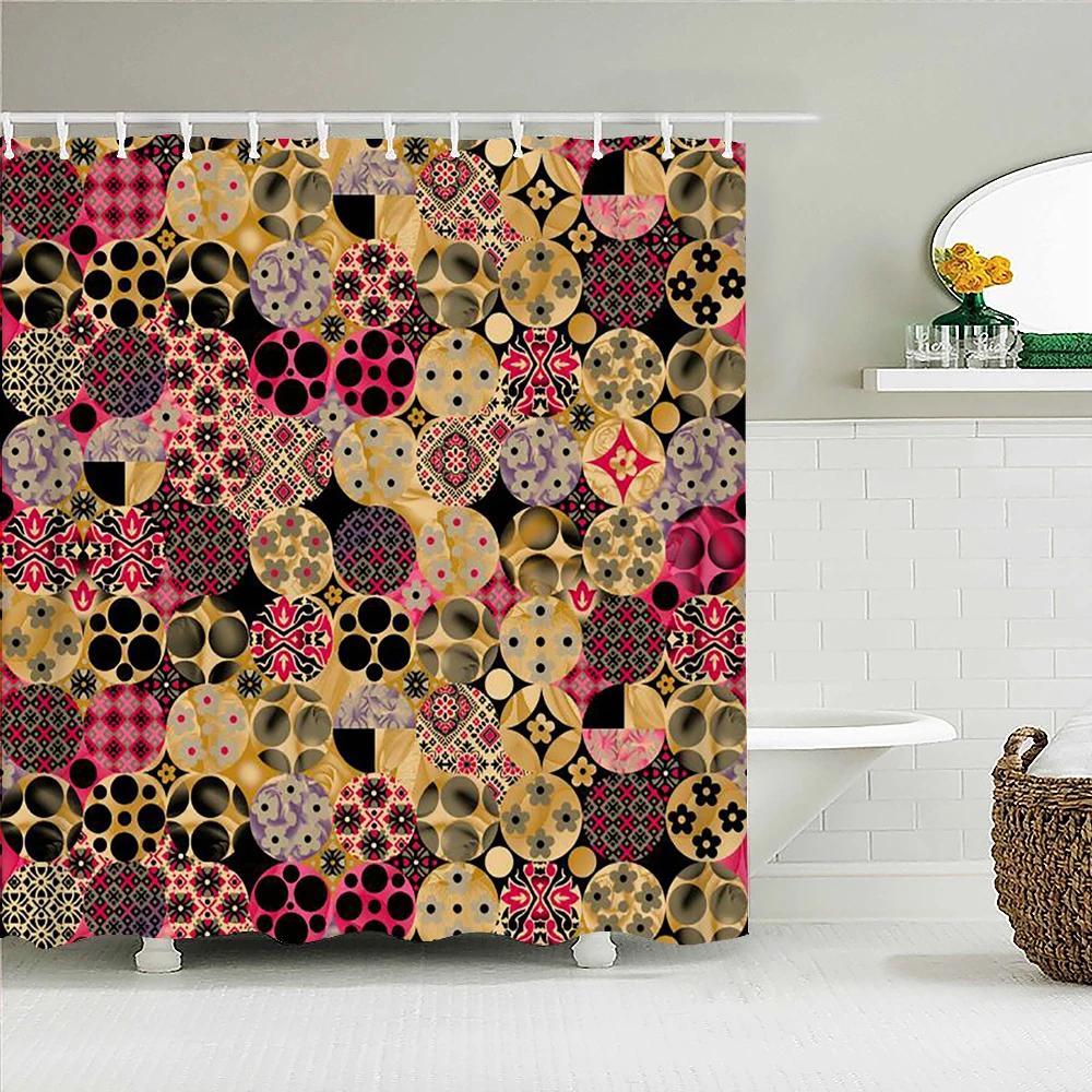 3D Printing  Mandala Pattern Shower Curtain Bathroom Curtains With 12 Hooks Indian Boho Waterproof Fabric Bathtub Decor Screen