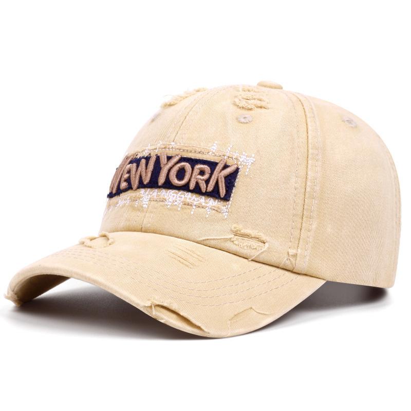 New New York Embroidery Washed Old Baseball Cap Outdoor Casual Couple Shade Cap