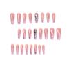Wearable Nail Art Long Ballet Pink Wearable Nail Long Rhinestone Nail Art Finished Press on nail