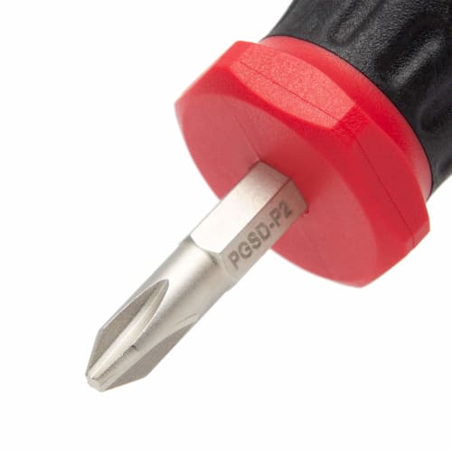 TONE Power Grip Stubby Driver PGSD-P2 Red (+) No.2