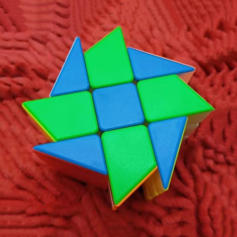 Kids Children's Educational Toys Windmill Cube Stickerless 3x3x3 Brain Teaser Challenge Puzzle Birthday Gifts Classroom Prizes