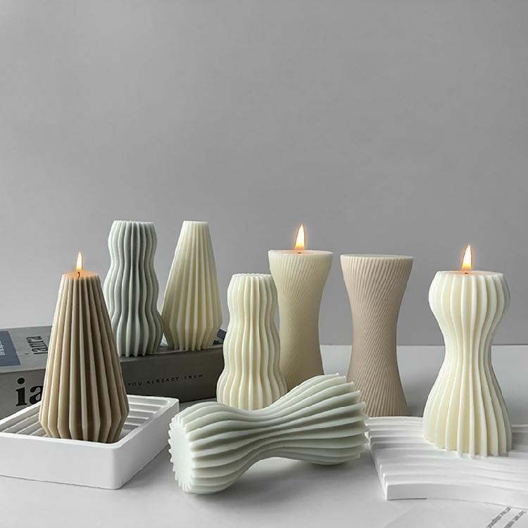 Beautiful Striped Candles Crafting Mold Handmade Aromatherapy Candle Resin Mold