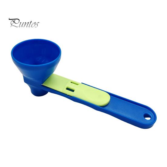 

Воронка для протеинового порошка, мерная ложка, не допускающая проливания, для тренировок, спортивных напитков, для удобства использования одной рукой, воронка для фитнеса, аксессуар синий