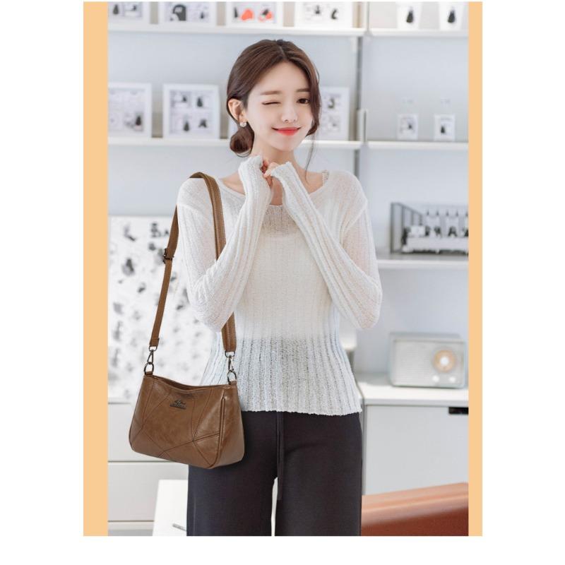 Multi Functional Casual Crossbody Bag PU Soft Leather Retro Crossbody Bag Women's Shoulder Bag Simple Casual Bag