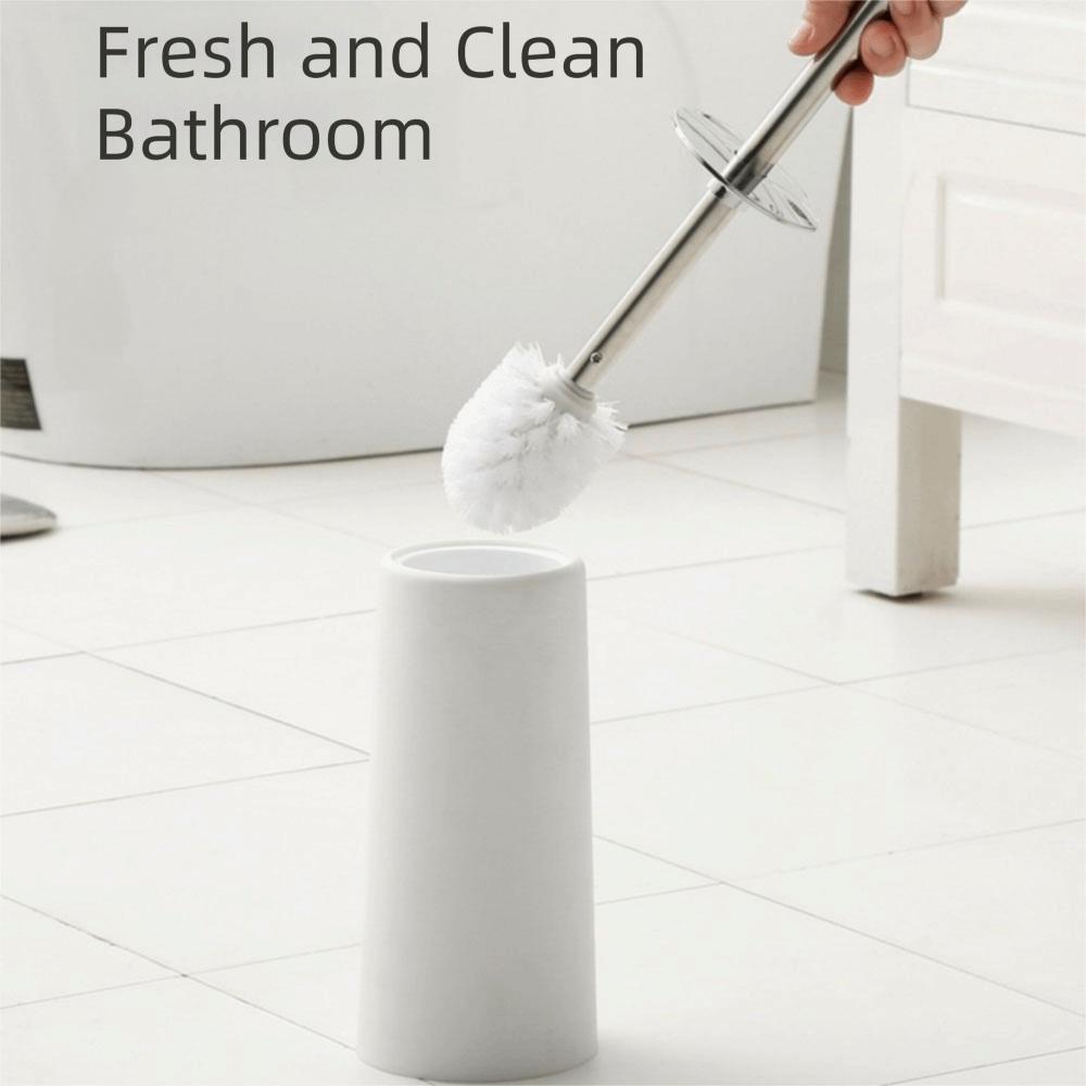 Splash Protection Toilet Brush Set Stainless Steel Toilet Cleaning Brush Restroom