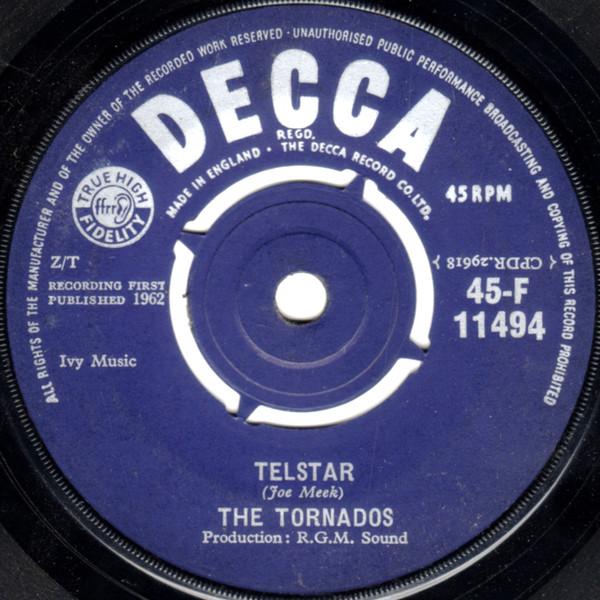 

7inch Record TORNADOS - Telstar 45F11494 Decca 1962 UK Rock Used
