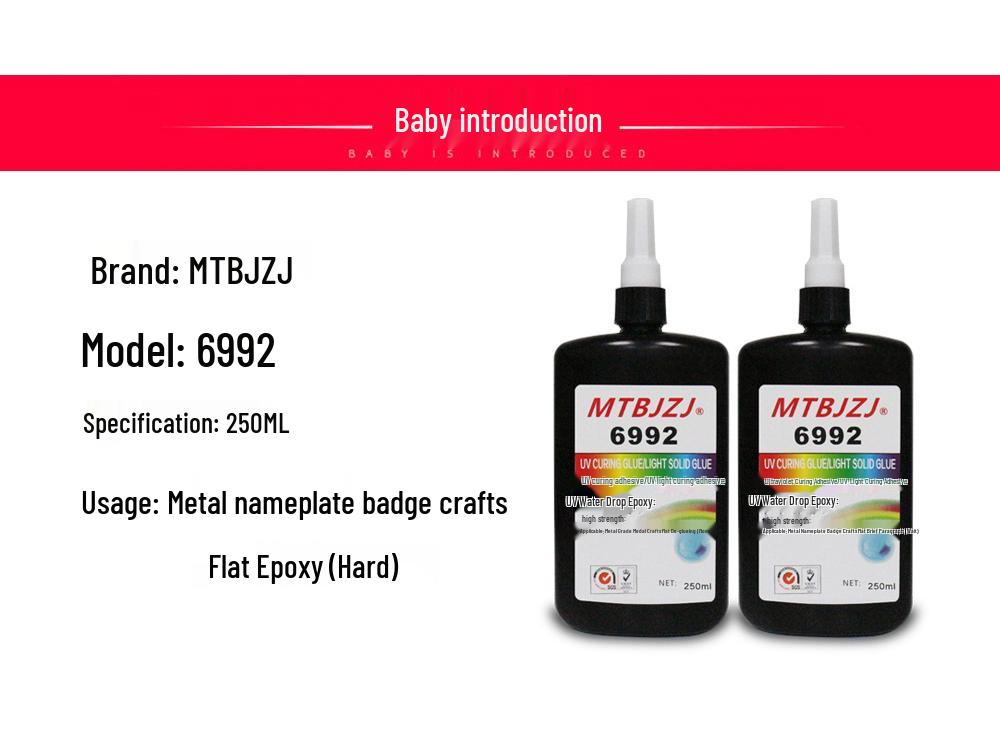 VU 6992 UV Transparent Hard Epoxy Metal Nameplate Glue