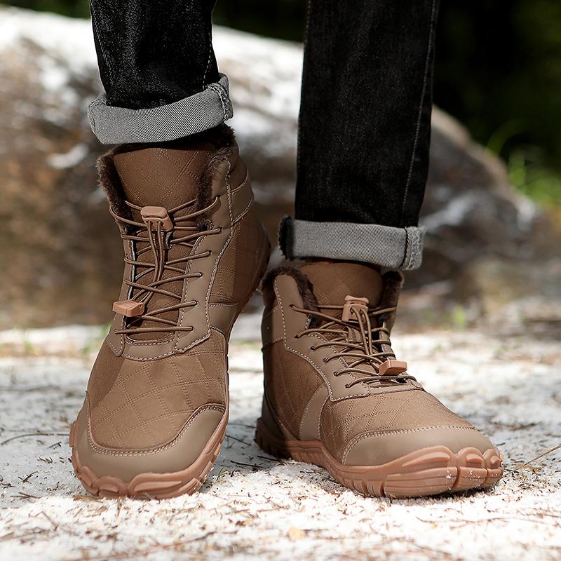 Plush Outdoor Walking Hiking Boots Women's Warm Snow Boots Men High-top Cotton Shoes Winter Casual Shoes