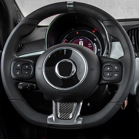 Real Hard Carbon Fiber Steering Wheel Chin Cover For Fiat 500 Abarth -