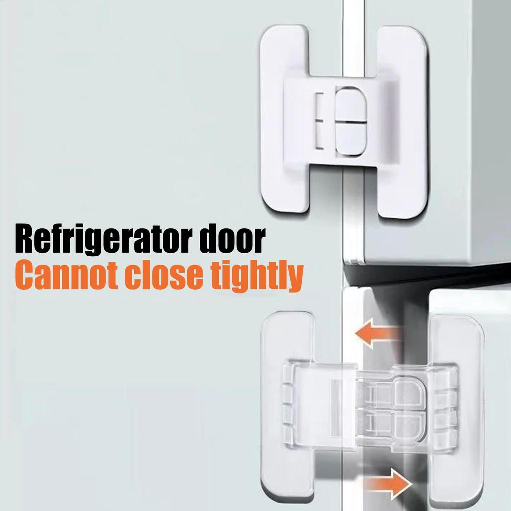 Kühlschranktürschloss, selbstklebender Türverschluss mit Befestigungsschnalle, kein Bohren erforderlich, Anti-Öffnungs-Schnalle für die Küche