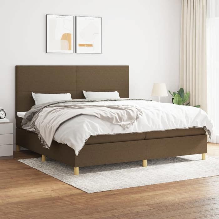 Maison Exclusive - Sommier à lattes de lit avec matelas Marron foncé 200x200 cm