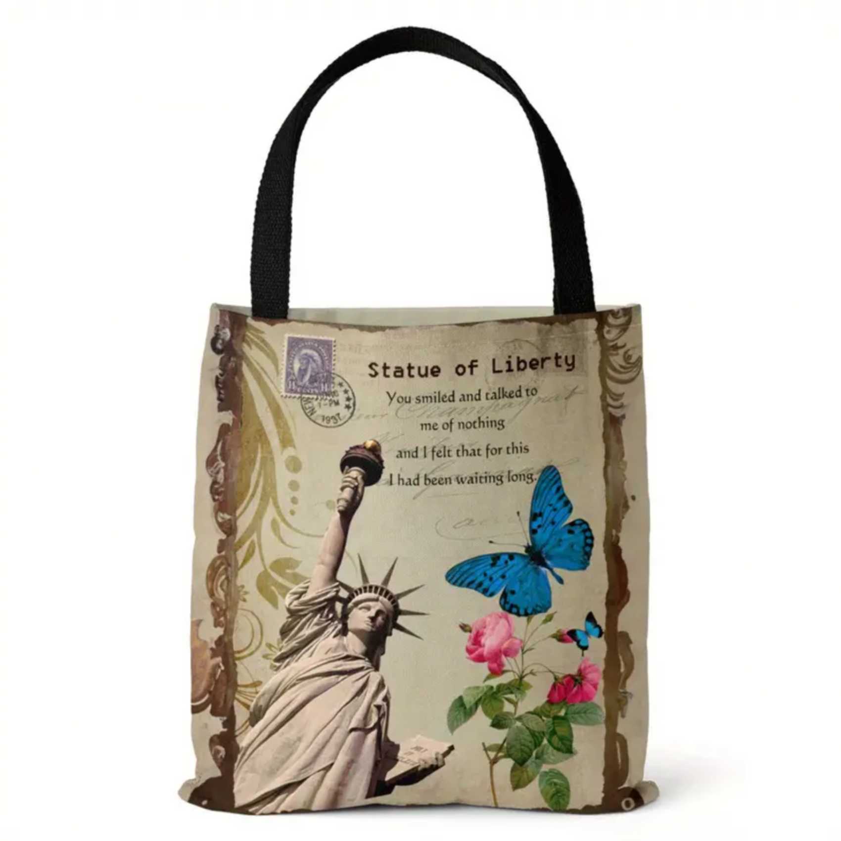 Всемирно известная серия зданий Landmark холщовая сумка сумка с цифровой печатью женская сумка с ручкой сверху сумка через плечо 373325cm 727₽