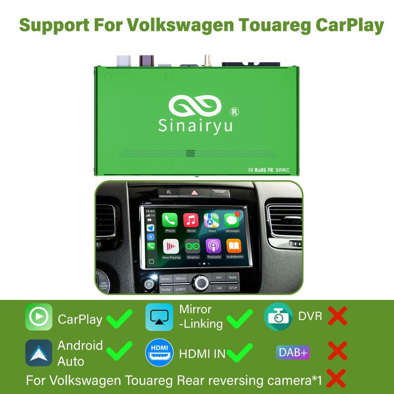 

Sinairyu Wireless CarPlay Android Auto DAB DVR HDMI комплекты для модернизации совместимы с Volkswagen Touareg RNS850 2012-2018 Mirror-Link Without DVR/DAB/Camera