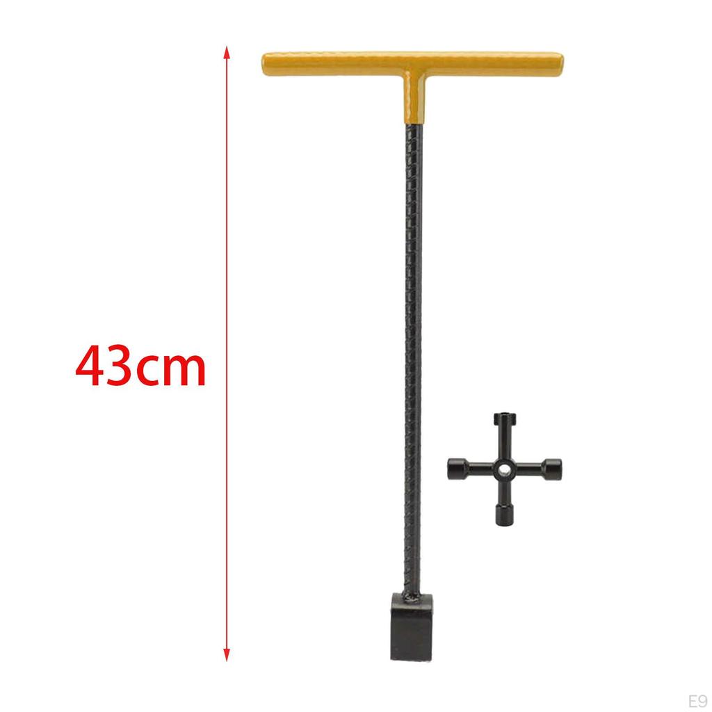 Steel Water Meter , T Handle for Shutoff Valves, Utility Wrench Underground Faucets