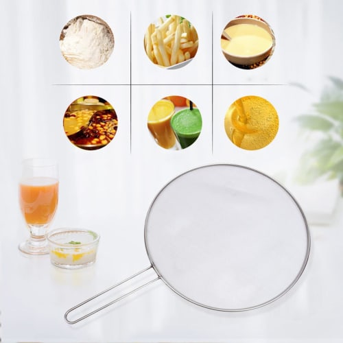 Oil Splash Guard Net for Tempura, Fries, and Deep-fried Foods, Prevents Splashes, Drains Water, and Prevents Oil Splashes. Easy To Clean, Stainless St