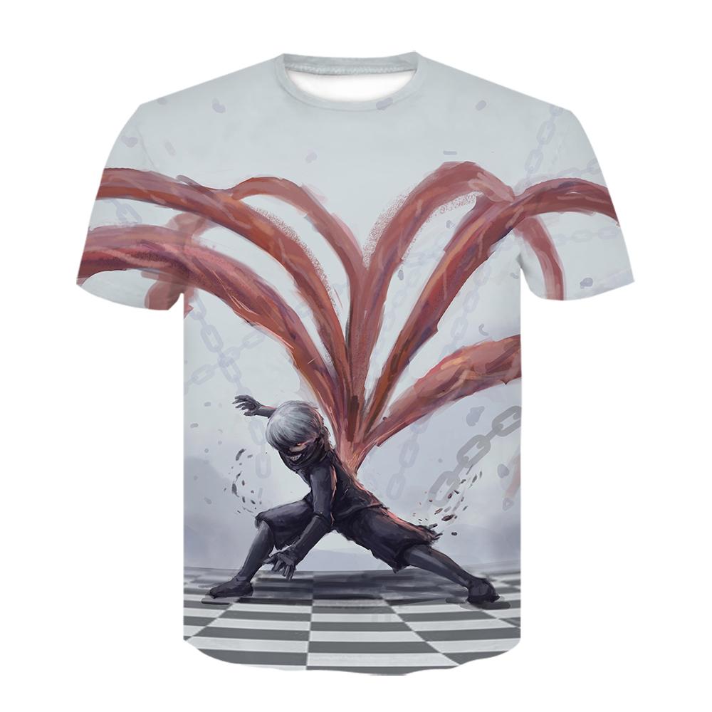 Strange Things Tokyo Ghoul Men 3D Graphic T Shirts Anime Ken Kaneki Print T Shirts Cartoon Loose Cotton Tshirts Hipster Tops