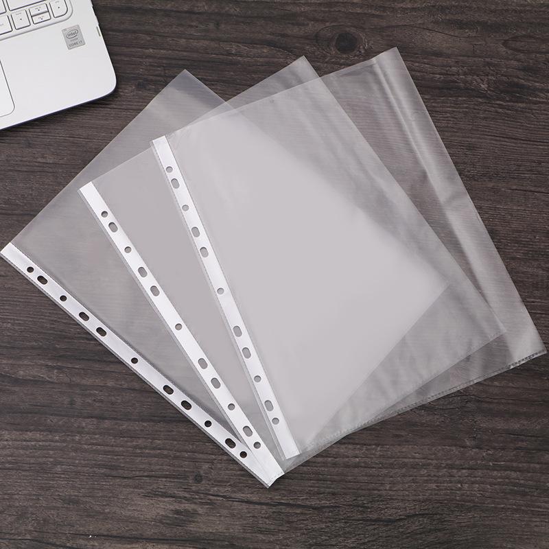A4 Transparent 11-Hole Loose-Leaf File Folder with Protective Cover and White Strip