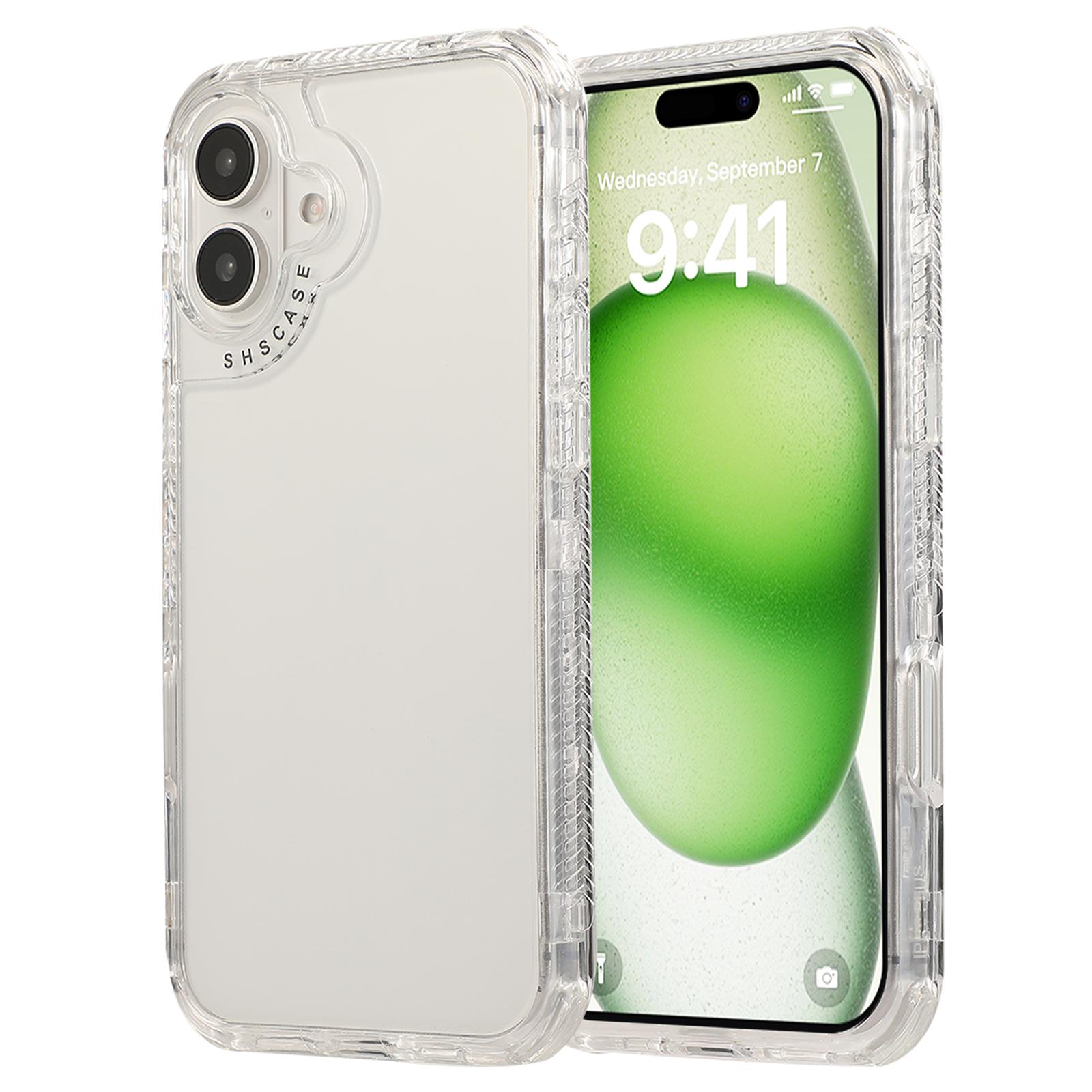 

For iPhone 16 Plus Case Corners Impact Protection PC+TPU Clear Phone Cover Transparent