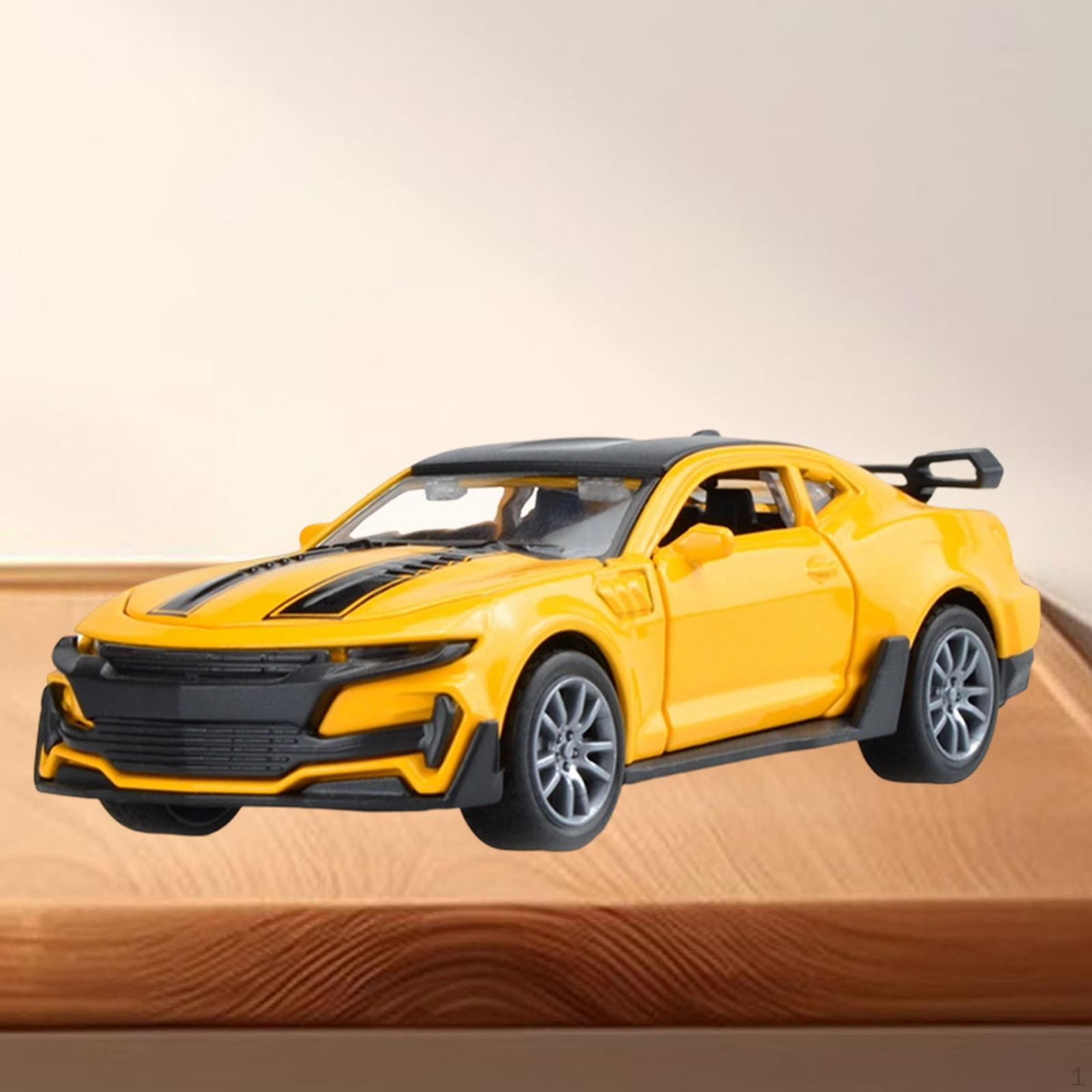 

1/36 Diecast Model Car Ornament 4 Opening Doors Small with Pullback Action Display Toy for жёлтый