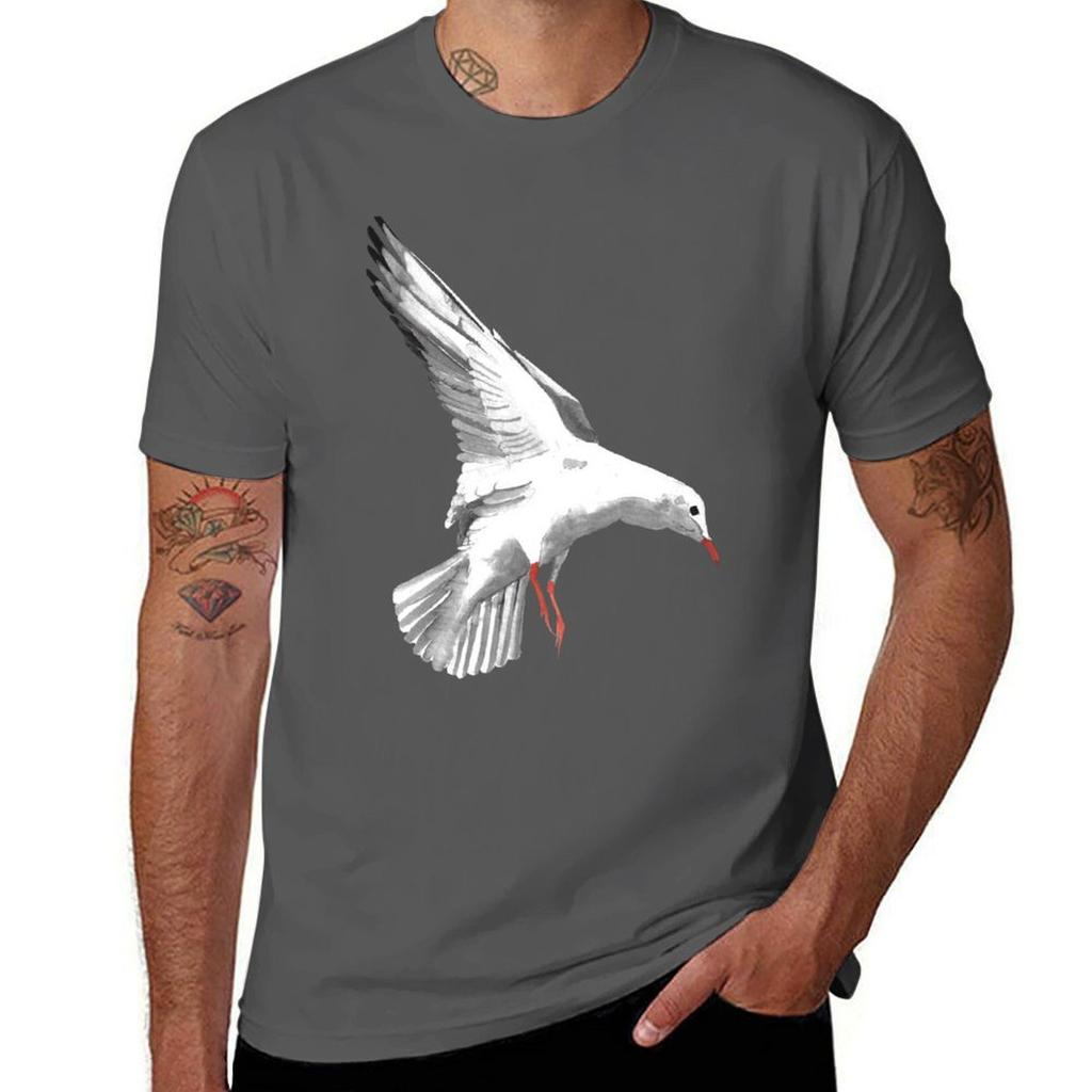 Seagull watercolor white animal bird birds seagull animals TShirt Sporty Casual Quick Dry TShirt