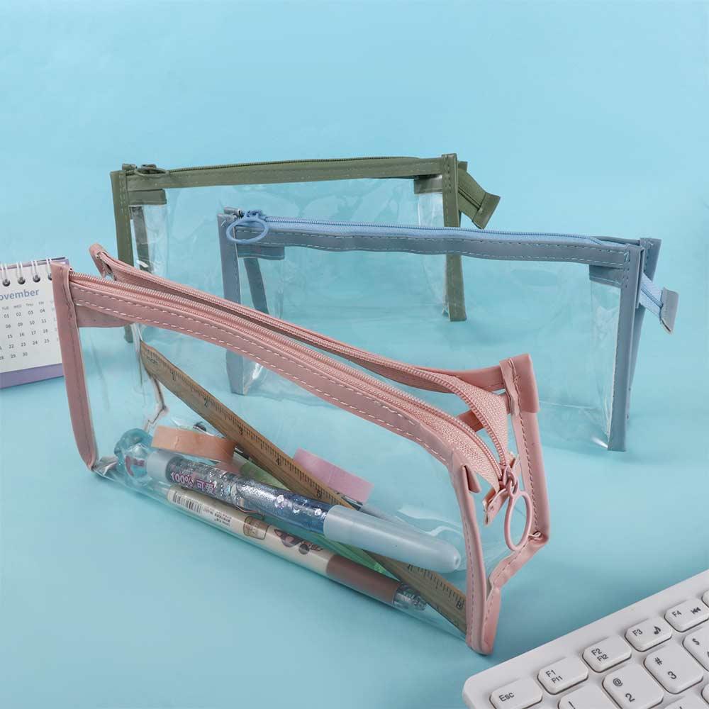 Organizer School Office Supply Pencil Case Storage Bag Transparent Pencil Bag Zipper Pen Pouch