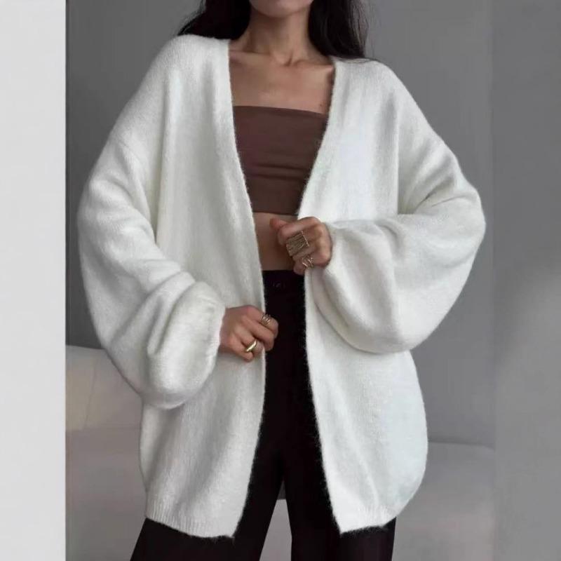 Lazy Wind Knitted Cardigan Women's Clothing Autumn and Winter New Loose Casual Versatile Sweater Jacket Women