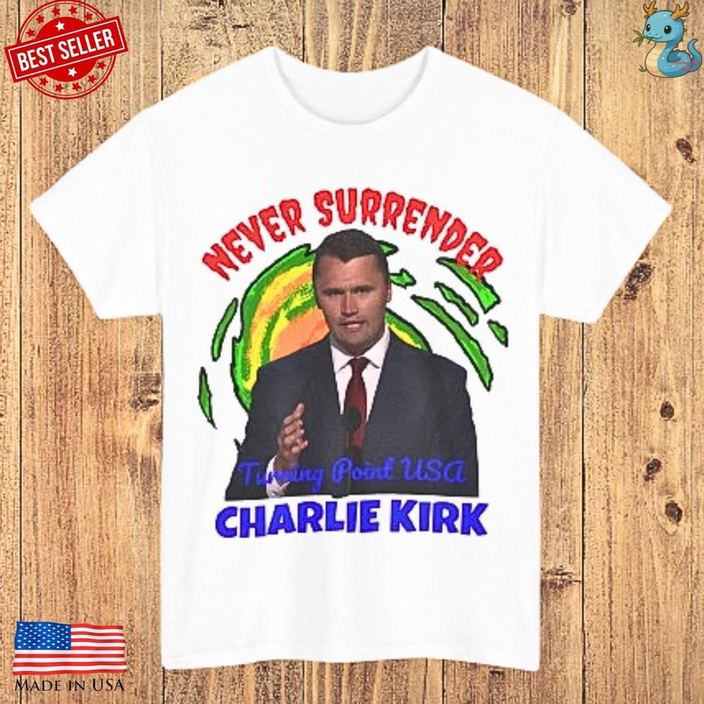 Charlie Kirk Pray For America Reprint Shirt Tribute Inspired Tee Unisex T-Shirt S