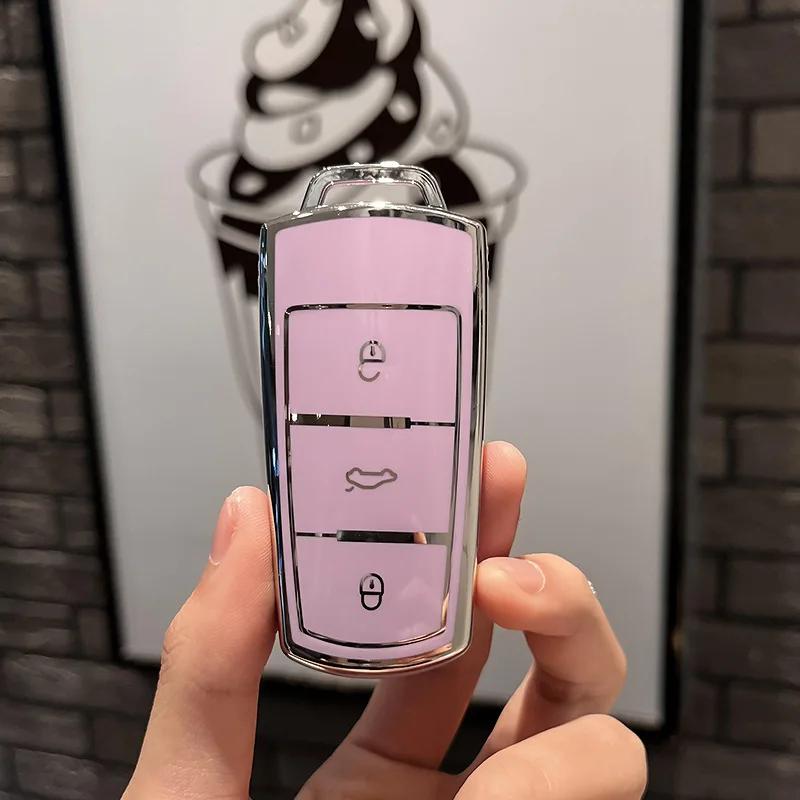 New Fashion TPU Car Key Case Cover for Volkswagen VW CC Passat B6 B7 Passat 3C CC Maogotan R36 B5 B7L Protector Auto Accessories
