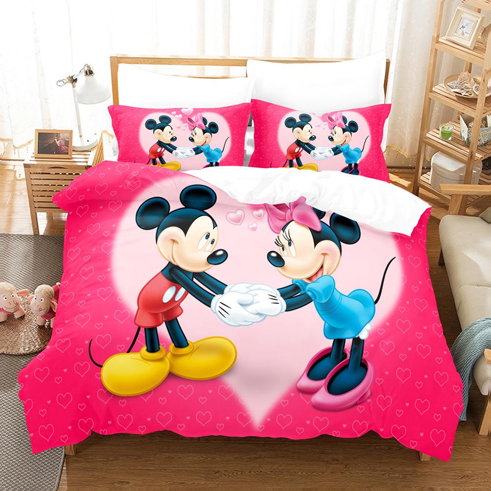 3D Cartoon Animation Bedding Three-Piece Digital Printing Microfiber Polyester Cotton Quilt Cover