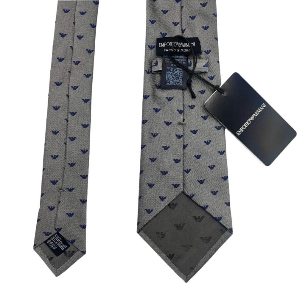 ARMANI EXCHANGE Jacquard Size Gray Silk Tie, 8.5cm Wide, 3, 340182-1P616-21341, [Used]