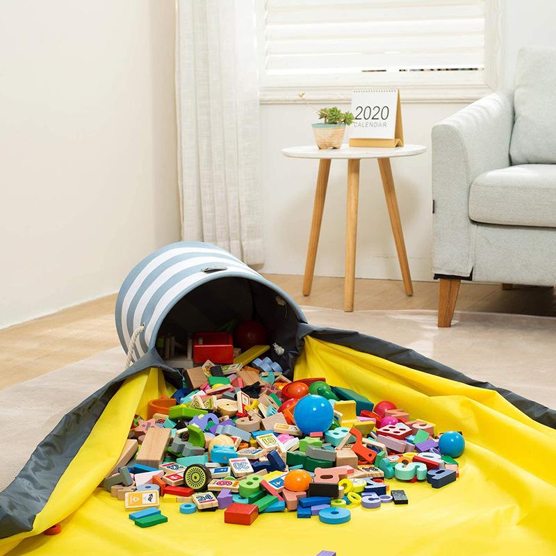 Slide Away Toy Clean-up Storage Bag Play Mat Foldable Storage Containers Portable Storage Baskets