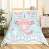 Cute Axolotl Bedding Set For Boys Girls Kawaii Reptiles Animal Comforter Cover Twin King Size Sea Wildlife Axolotl Duvet Cover