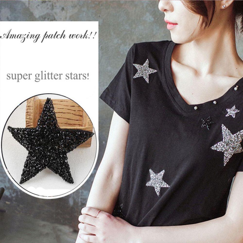 Star Motifs Garment Decoration Hotfix Clothing Accessories Pentagram Sticker Rhinestone Patches