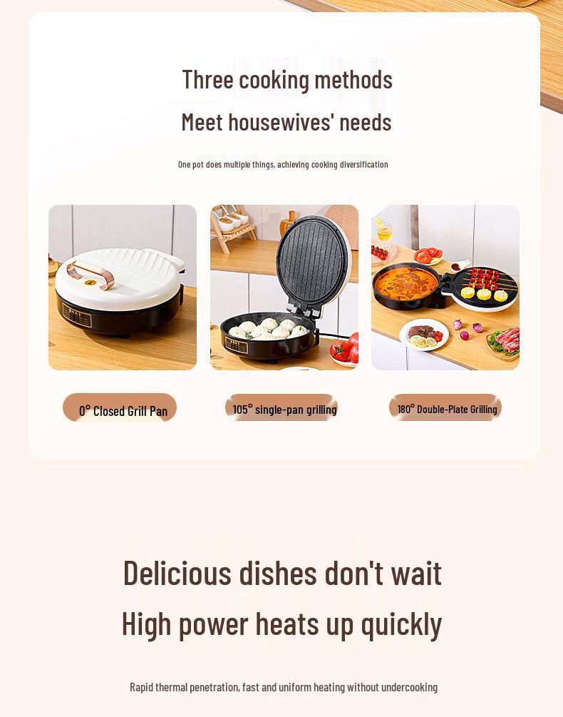 Large Double-Sided Electric Griddle for Home—Deepened Pan for Frying, Grilling, and Baking Pancakes