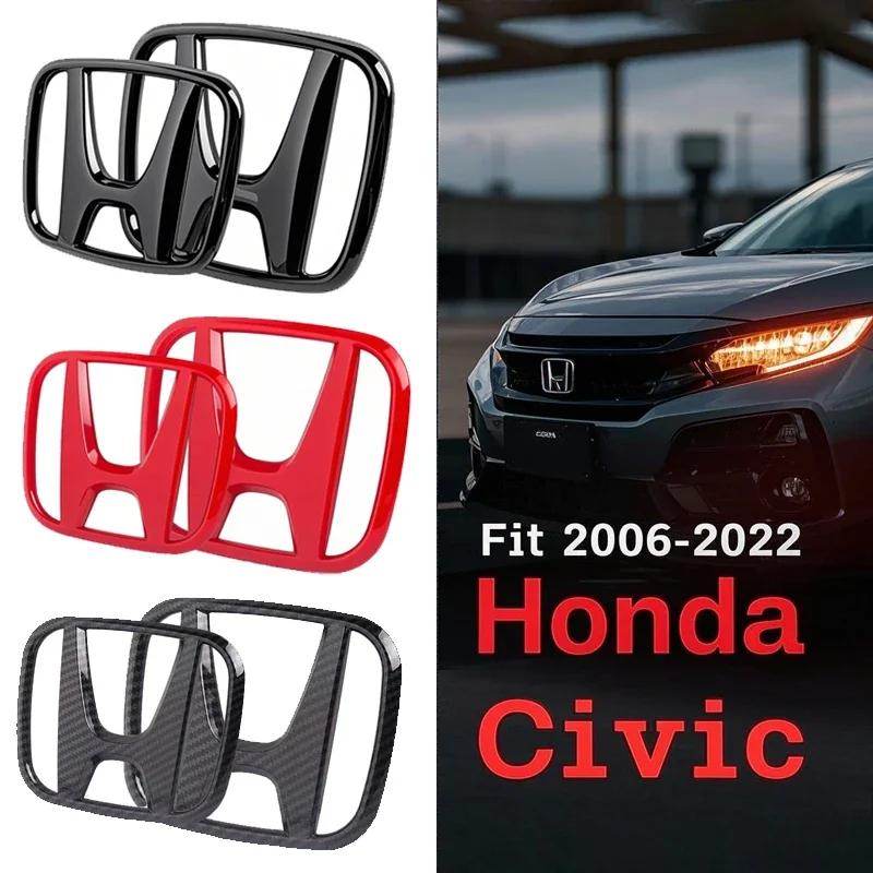 APH1 Upgrade for Honda Civic Emblem Badges Kit for 8/9.5/10/11 Gen 2006-2022 Front Rear Logo Replacement ABS 5 Colors(Carbon Fiber)