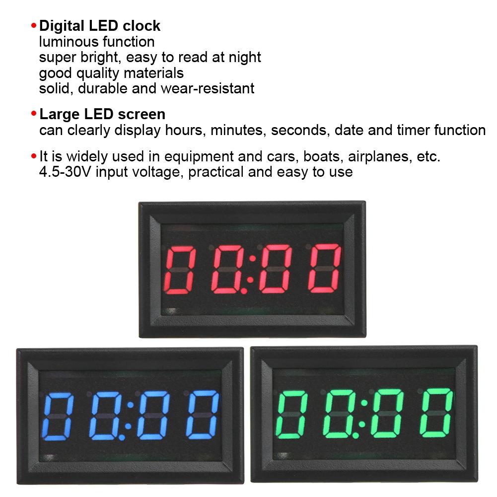 Digital Car Clock Digital Car Watch LED Car Clock YB27T LED Electronic Digital Luminous Car Watch Clock Accessory Decoration