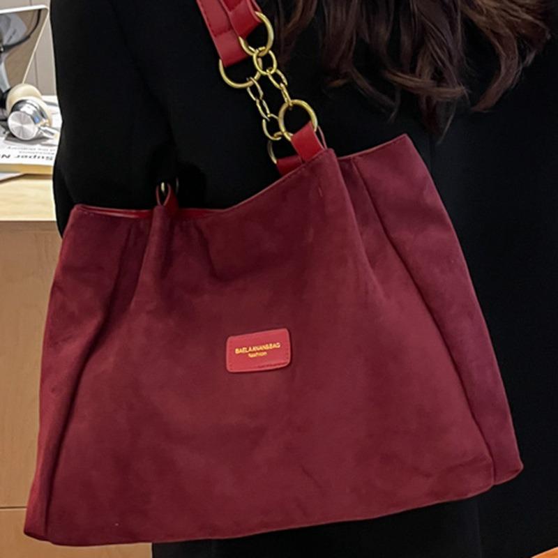 Large-capacity large bag women's autumn new simple shoulder bag fashionable high-value commuter tote bag