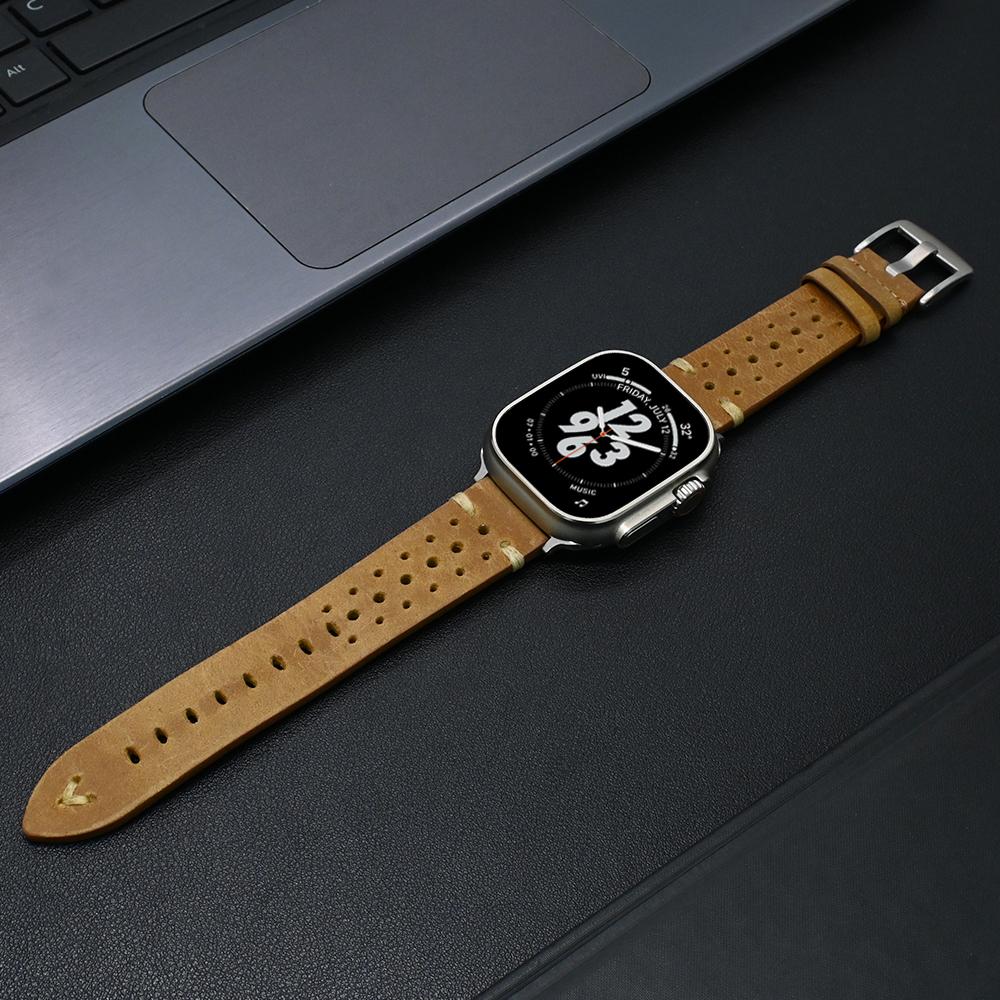 Business Lederarmband für Apple Watch Ultra 2 49mm 10 46mm 42mm Herren Luxus Armbänder für IWatch 9 8 7 6 5 4 SE 41mm 40 38 44mm 45mm