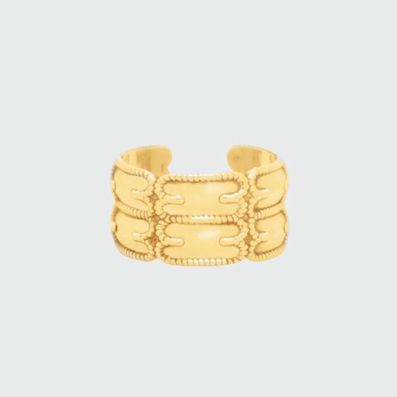 EENK WOLD Double-Band Logo Ring - Gold