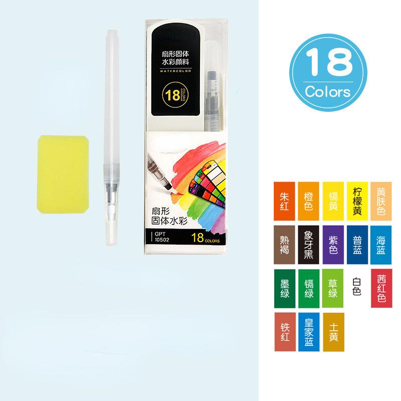 Professionelle 18/24 Farben Solide Aquarell Malen Set Wasser Farbe Pigment Mit Wasser Pinsel Stift Für Schule Kunst Liefert