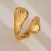 Wide Chunky Waterdrop Spring Bangles for Women Gold copper Color Open Cuff Thick Irregular Twisted Bangle Bracelet Jewelry